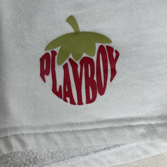 PLAYBOY by PACSUN Womens Shorts White Drawstring Extra Small XS Fleece Lined - Picture 2 of 10